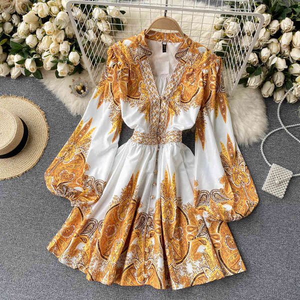 

casual dresses high waist a-line women autumn long sleeve spring vintage boho party lace dress luxury elegant embridery print p02l, Black;gray
