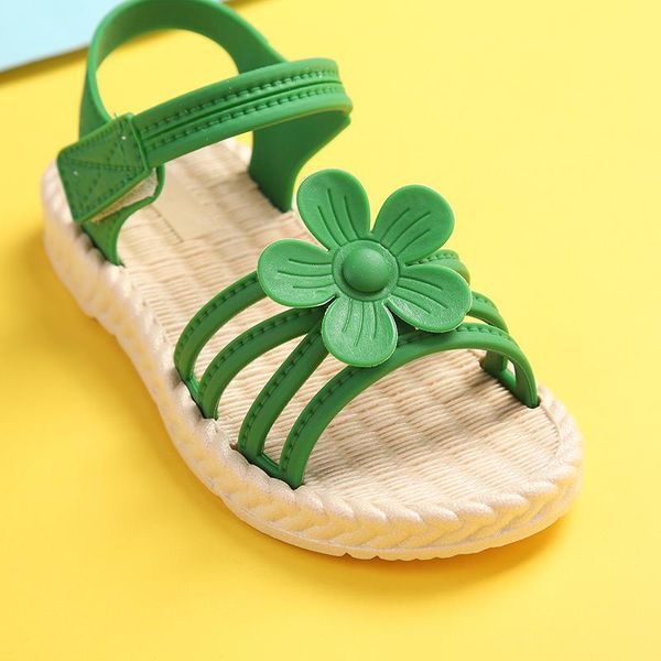 

summer children's sandal little girl flower soft bottom fashion cuhk child princess baby shoes sandals, Black;red
