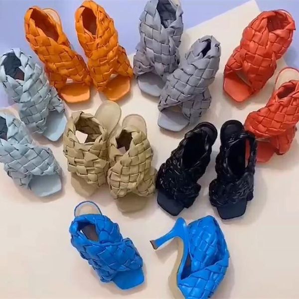 

wholesale women plus size sandals & club elegant gladiator high heels stiletto heel pu soft leather slippers novelty back strap wedding part, Black