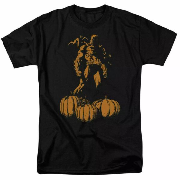

batman a bat among pumpkins t shirt licensed comic book tee black, White;black