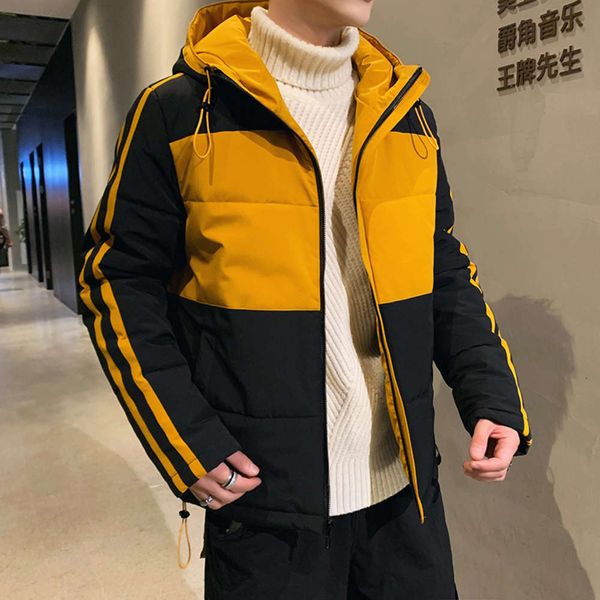 

& parkas winter men's casual hooded down cotton padded jacket thickened 31n9, Black