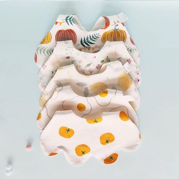 

bibs & burp cloths 3 pcs baby bandana infant cartoon saliva towel 100% organic cotton soft feeding smock kids toddler accessories