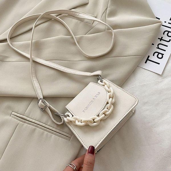 

evening bags 066f women girl small pu handbag shoulder messenger acrylic chain crossbody bag satchel tote purse