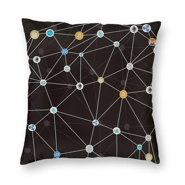 

cushion/decorative pillow cryptocurrency blockchain altcoin cushion covers sofa living room ethereum digital currency square throw c