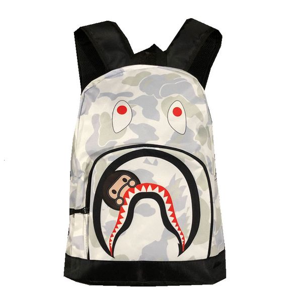 

backpack printed cartoon student schoolbag men's and women's leisure, Black;red