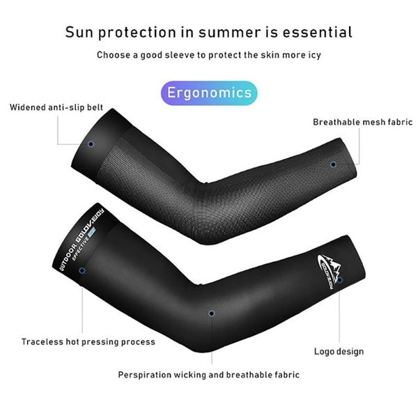 

elbow & knee pads breathable uv ice fabric protection running arm sleeves fitness basketball pad sport cycling outdoor, Black;gray