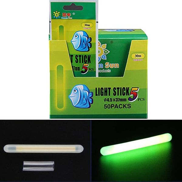 

20/50pcs 4.5*37mm fishing float fluorescent lightstick light night rod lights dark glow stick gear accessories