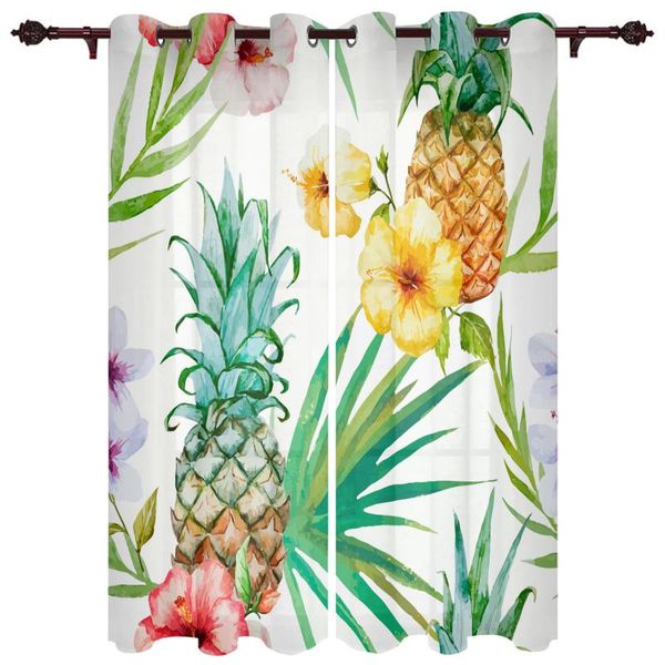 

french window curtainsflower pineapple watercolor living dining room kids bedroom modern luxury home decor valance curtains curtain & drapes