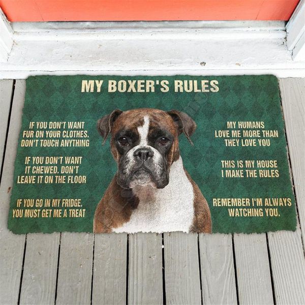 

carpets printed 3d my boxer's hound's rules doormat non slip door floor mats decor porch