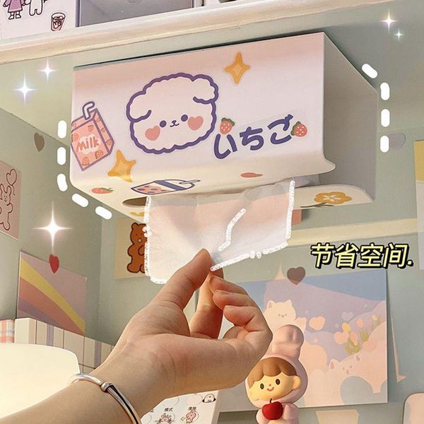 

tissue boxes & napkins box wall hanging cute student dormitory kitchen bedroom living room kawaii storage napkin tube pumping