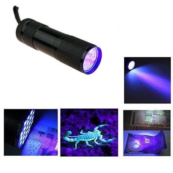 

other lighting bulbs & tubes uv light torch lamp super mini 9 led black ultraviolet aluminum lampe