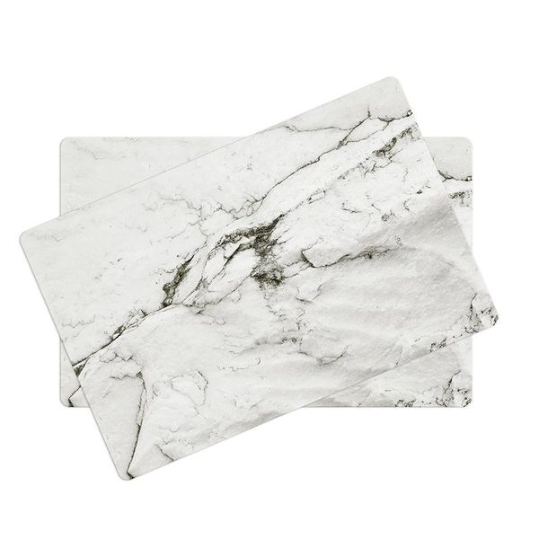 

mats & pads 2pcs pvc table mat waterproof oil-proof non-slip high temperature heat insulation marble stripe design for dinner