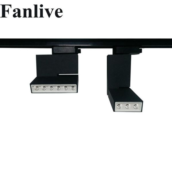

dimmable 12w 6w cob track lamp led rail lighting black white housing ac85-265v focos techo spotlight light lights