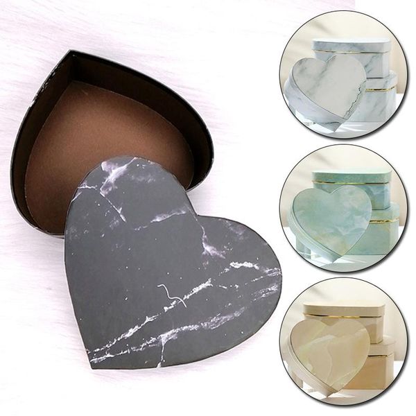 

3pcs peach heart box marble gift heart-shaped valentine's day flower birthday storage j6a5226 wrap