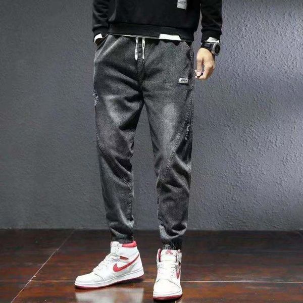 

men's loose busins elastic tight jeans, fashion, brand, four seasons, 12 styl, 2021, Blue