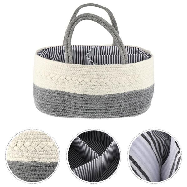 

storage baskets baby diaper organizer cotton rope nursery bin infant holder