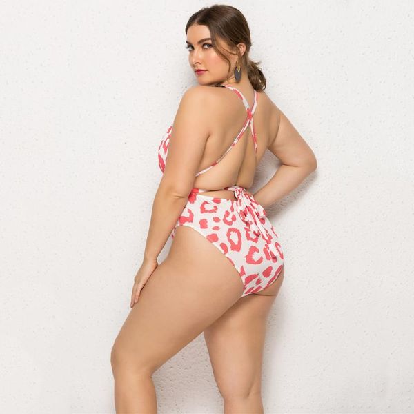 

one-piece suits print deep v floarl swimsuit bikini for women plus size sportswear accessories