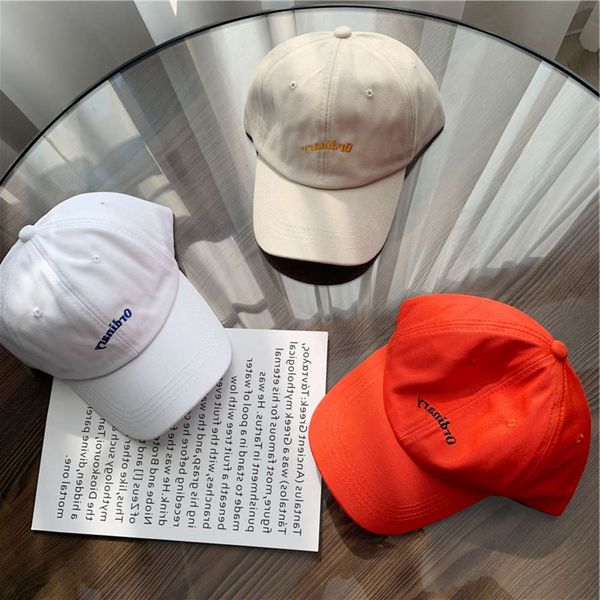 

ball caps ins letter embroidered baseball cap versatile soft korean student sun shading men's and women's leisure trend, Blue;gray