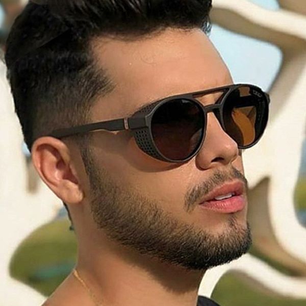 

classic punk sunglasses men brand designer sunglasses men vintage sun glasses for men punk oculos de sol gafas uv400 glasses wholesale, White;black