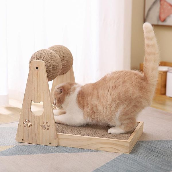 

cat toys sisal ball turntable solid wood scratching board scratch tickle a style