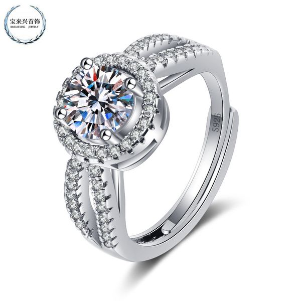 

ring luxury round package diamond mosangshi 1 925 silver