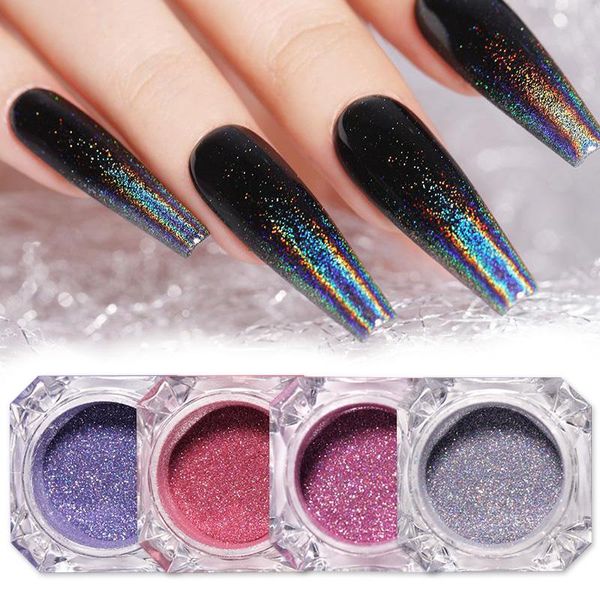 3/6 Boxen Nagelglitzerpulver Zuckereffekt Chrom Ultrafeiner bunter Kunst-DIY-Pigmentstaub