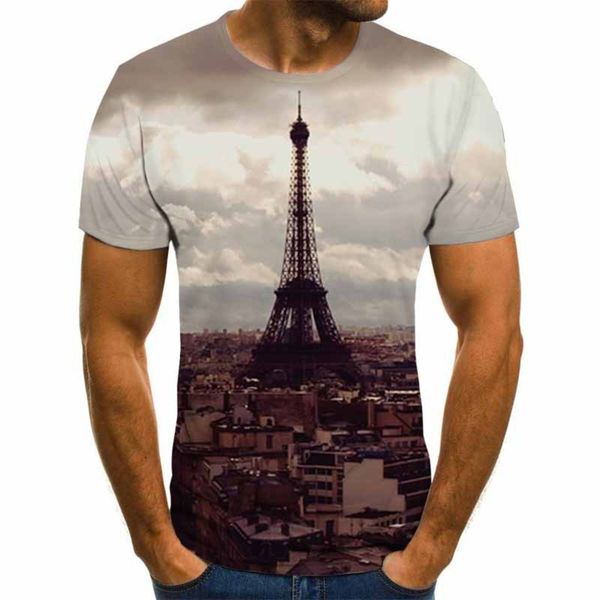 

men's 3d digital printing t shirt short sleeve casual top, White;black