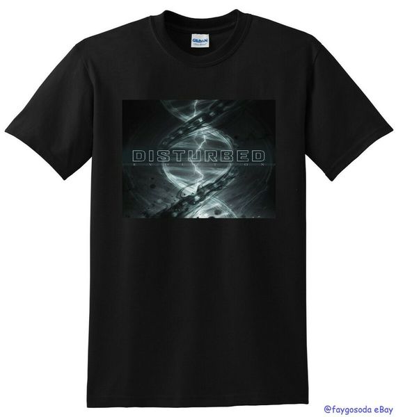 

disturbed t shirt evolution vinyl cd cover small medium large or xl, White;black
