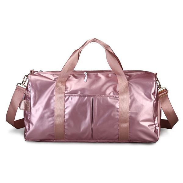 

outdoor waterproof nylon sports gym bags pu men women training fitness travel handbag leather yoga mat bag with shoescompartment