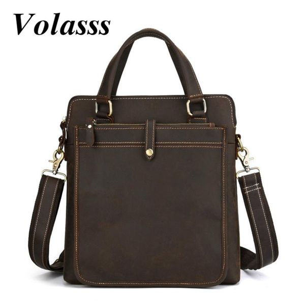 

vintage men high-quality briefcase messenger bag 2021 men's shoulder sling genuine leather man's handbag male crossbody bags brief