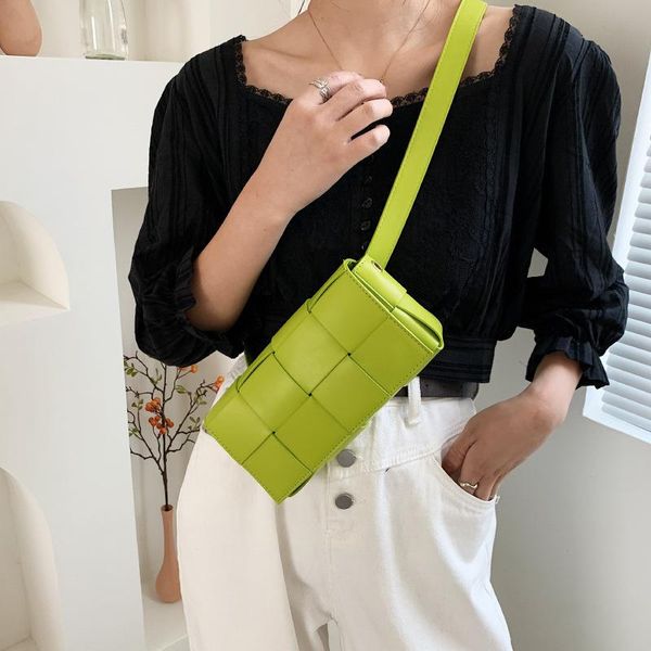 

shoulder bags woven bag women's 2021 pu small square in fashion one crossbody