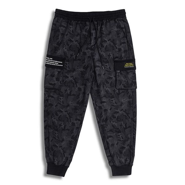 

plus size men casual pants sweatpants loose knit brand fashion long men's, Black