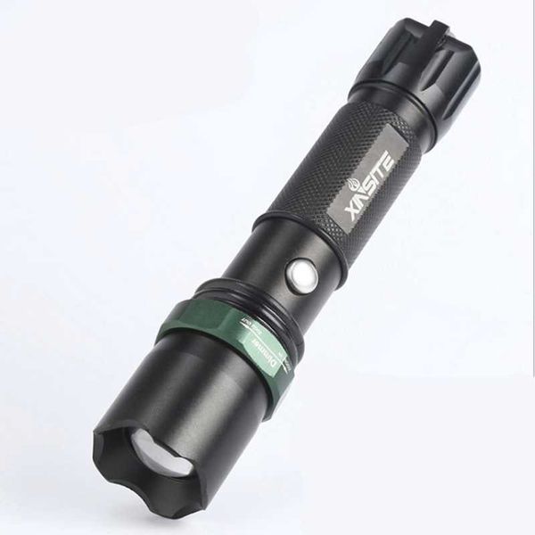 

led set with safety hammer aluminum alloy zoom long-range glare flashlights torches