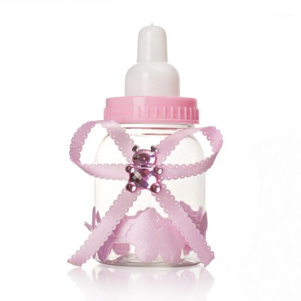 Embrulho de presente 12pcs Pink Blue Baby Shower Box Bottle Girl menino Favores de gênero Favores de festas de festas