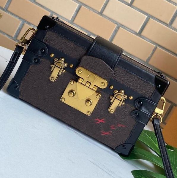 

lvs handbags bag classic mini trunk canvas leather women handbag purse old flower crossbody bag petite malle shoulder bag magnetic hasp box