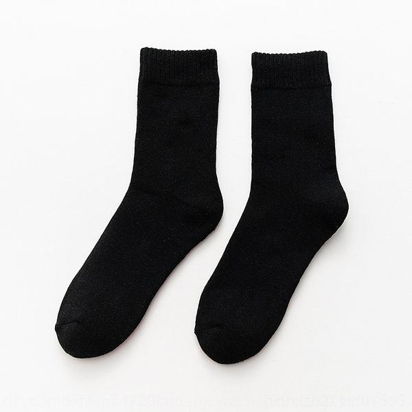 

nwoc autumn and winter terry men's thickened warm warm and comfortable men's business socks pure color simple cotton socks baop, Black