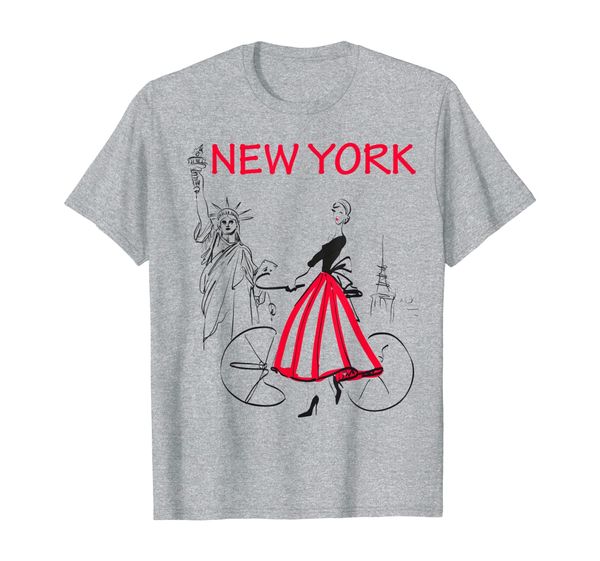 

new york t-shirt woman - new york bicycle - 5 colors, White;black
