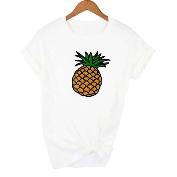 

women's t-shirt female tee graphic white pink yellow t shirt kawaii camisas mujer clothes pineapple fruits women clothing