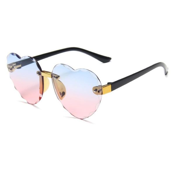 

outdoor eyewear fashion kids vintage rimless sunglasses girls baby love heart shape colorful cute sun glasses goggles children shades uv400