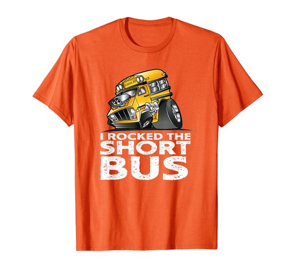 

i rocked the short bus funny school bus rod t-shirt, White;black