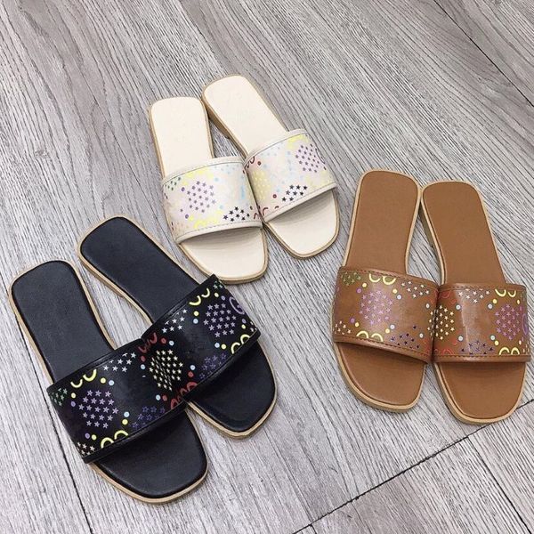 

classic color letter women's slippers luxury designer print female flat non-slip sandals brand fashion ladies flip-flop comfortable bea, Black