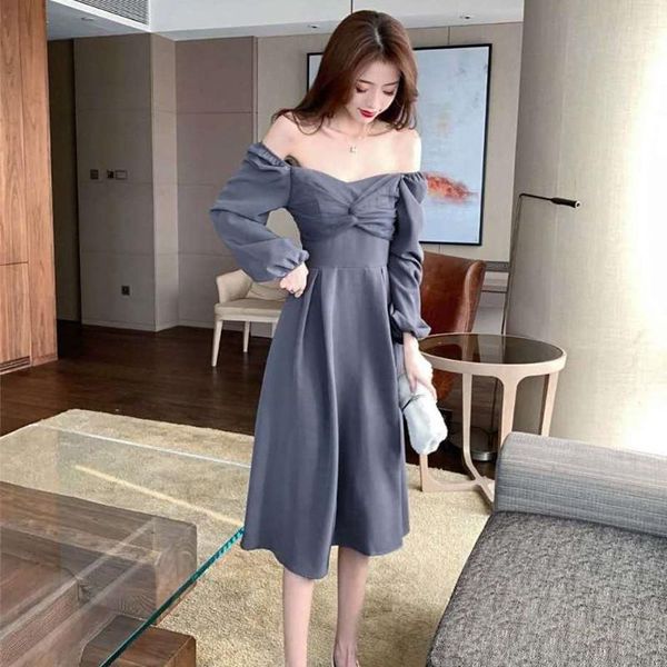 

casual dresses 2021 fashion women's clothing square collar summer women, Black;gray
