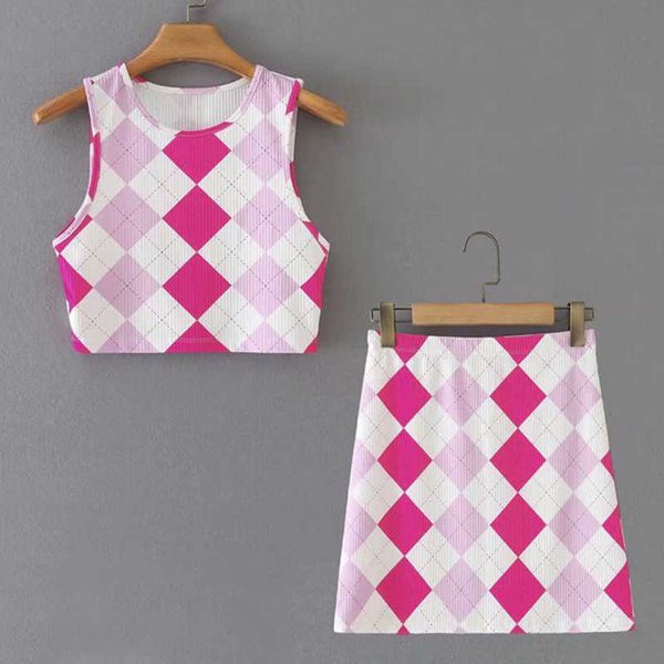 

2-piece suit fashion british plaid stretch tight short s casual chic young ladies 210601, White