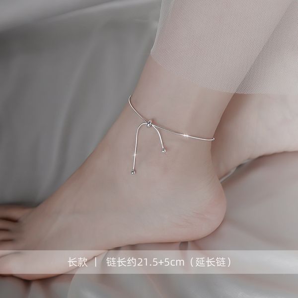 

transport bead chains female new anklets niche design web celebrity anklets, Silver