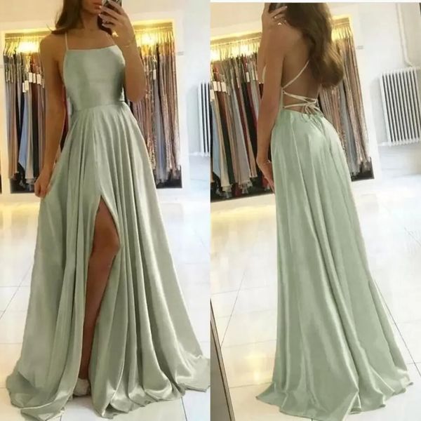 

2022 backless a line evening dresses halter neck side split long prom party gowns bridesmaid dress bc9791, Black;red