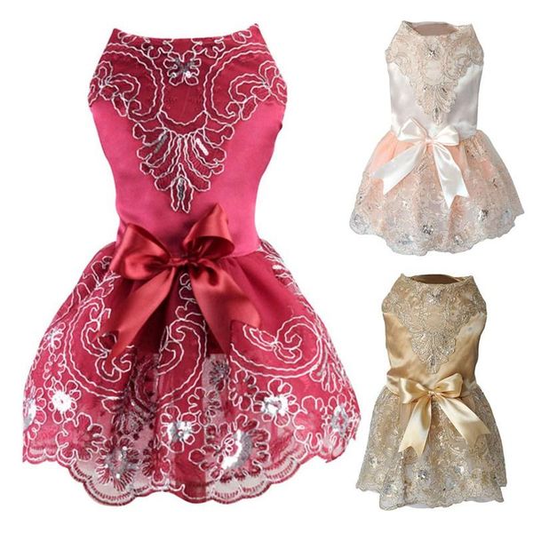 

dog apparel pet spring summer dress with stereo embroidery small and medium dogs girls decorative costume for supplies