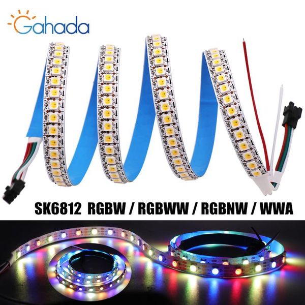 

strips 1m 2m 5m dc5v addressable like ws2812b 5v sk6812 rgbw led strip light wwa 4 color in 1 waterproof 30/60/96/144 leds/m