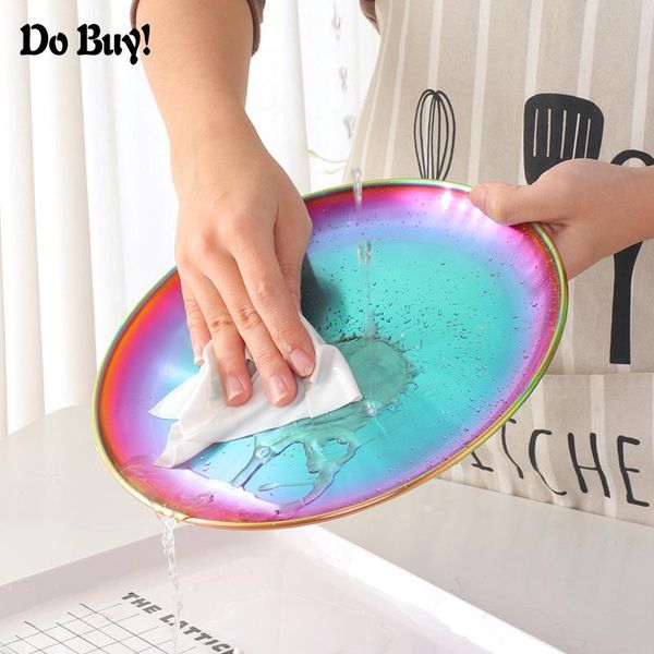 

dishes & plates 1 pcs barbecue dish stainless steel steak plate dessert dinner home restaurant party tableware