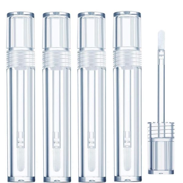 

5ml clear lip gloss tubes empty bottle refillable eyelash growth liquid cosmetic containers lipstick sample container storage bottles & jars
