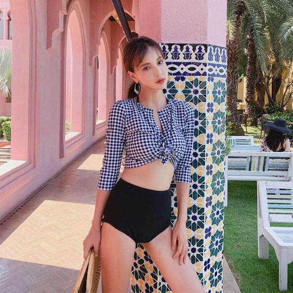 

ms swimsuit huimeina's three piece bikini swimsuit for spring season 2019, White;black